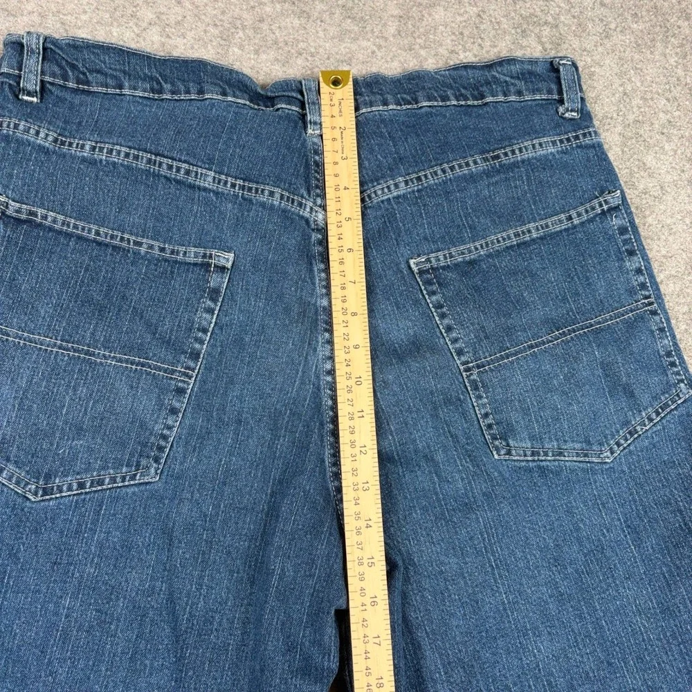 Denim‎ Jorts Mens 42 Dark Wash Baggy Star Button Y2K Skate Shorts Wide Leg Surf